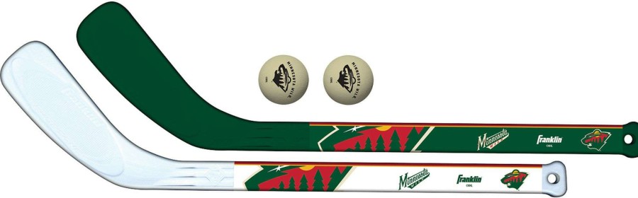 Mini HocBest Sets * | Franklin Minnesota Wild Mini Hockey Stick & Ball Set For Unisex