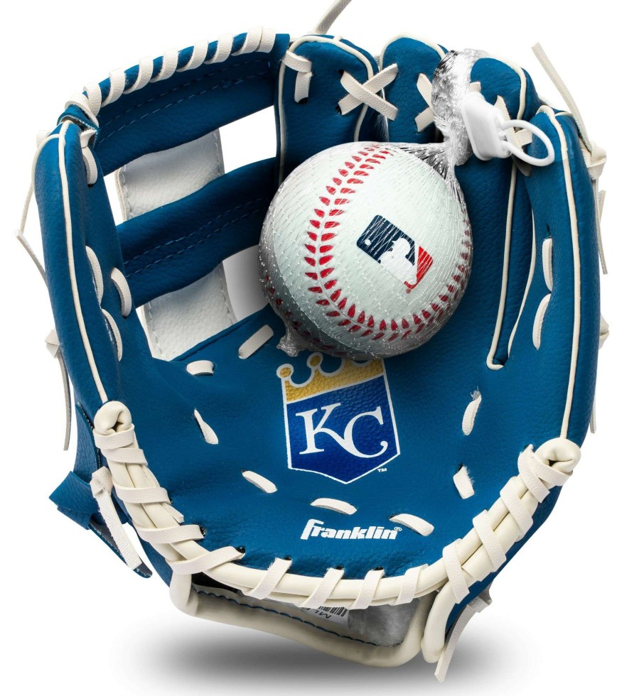 Baseball Gloves * | Franklin Youth Kansas City Royals Teeball Glove And Ball Set For Unisex