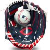 Baseball Gloves * | Franklin Youth Minnesota Twins Teeball Glove And Ball Set For Unisex