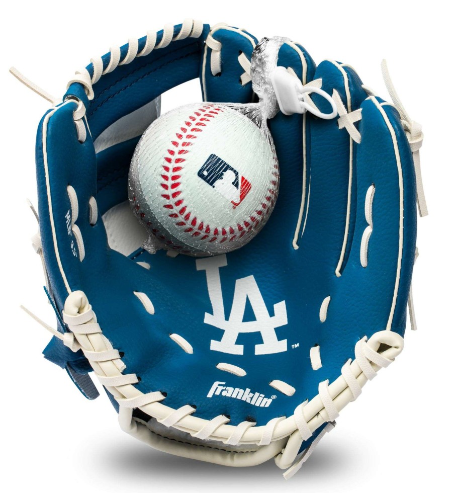 Baseball Gloves * | Franklin Youth Los Angeles Dodgers Teeball Glove And Ball Set For Unisex