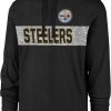 Shirts * | 47 Men'S Pittsburgh Steelers Field Franklin Black Long Sleeve Hooded T-Shirt