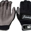 Batting Gloves * | Franklin Adult All Weather Pro Series Batting Gloves For Men Black/Black