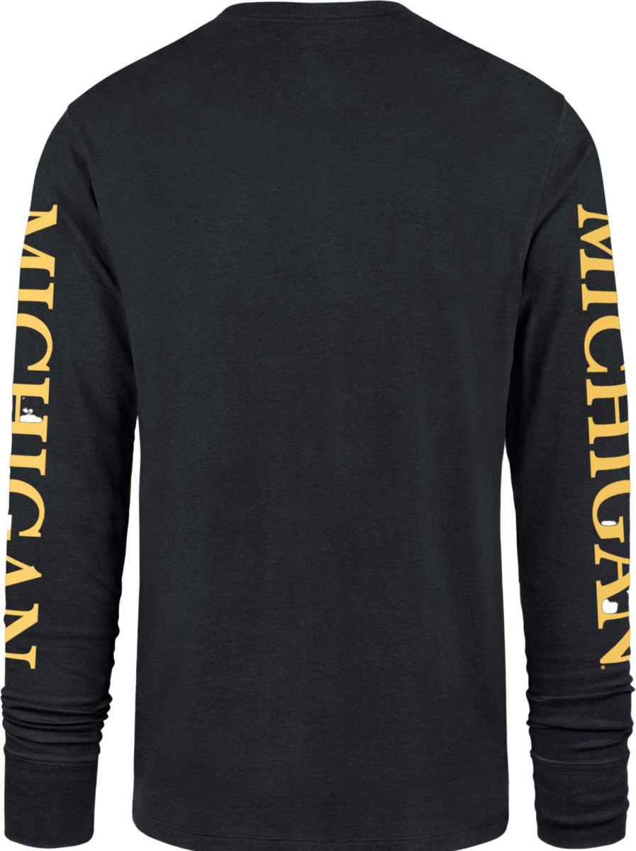 Shirts * | 47 '47 Men'S Michigan Wolverines Blue Triple Threat Franklin Long Sleeve T-Shirt