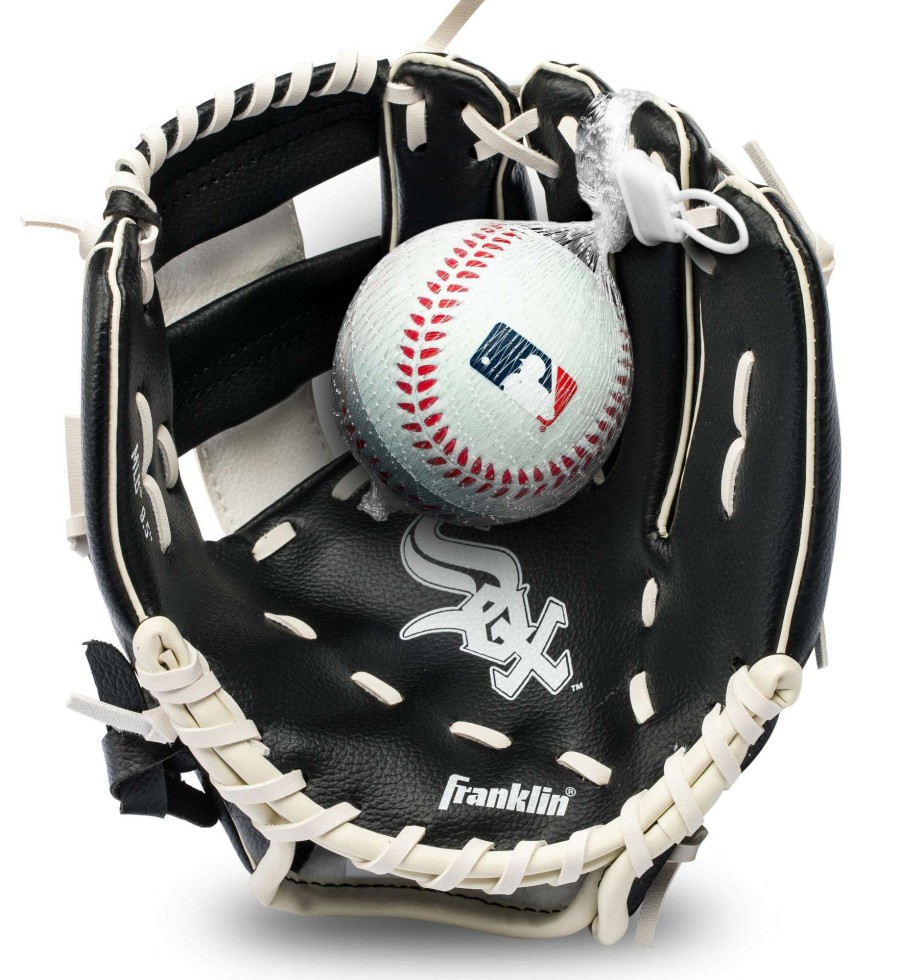 Baseball Gloves * | Franklin Youth Chicago White Sox Teeball Glove And Ball Set For Unisex