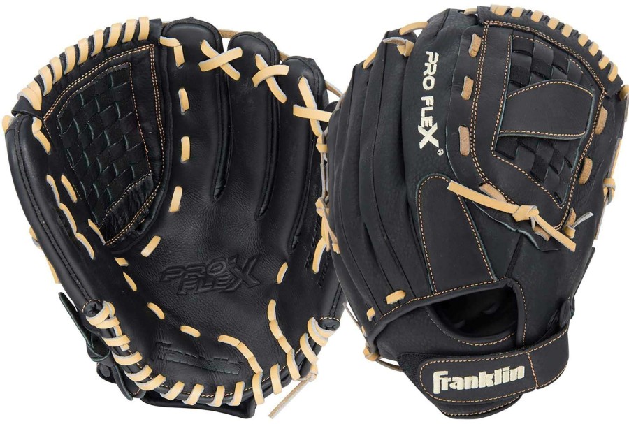 Baseball Gloves * | Franklin 12 Adult Pro Flex Hybrid Series Baseball Glove For Unisex Black/Tan