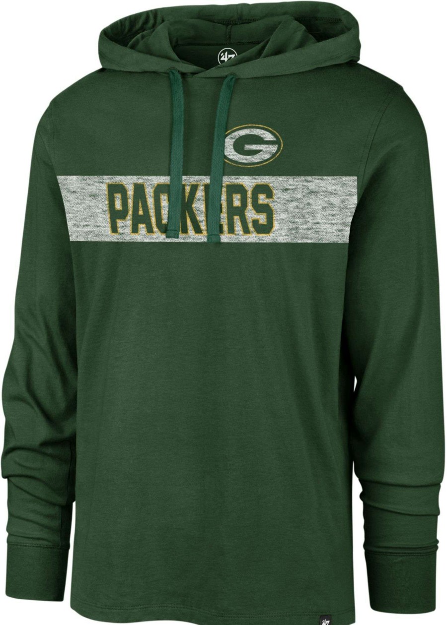 Shirts * | 47 Men'S Green Bay Packers Field Franklin Green Long Sleeve Hooded T-Shirt