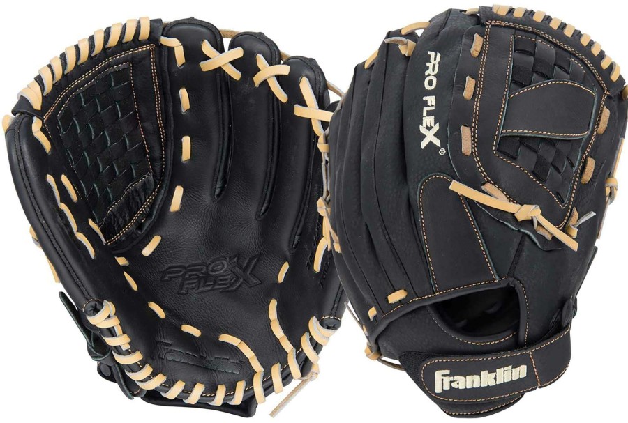 Baseball Gloves * | Franklin 12.5 Pro Flex Hybrid Series Glove For Unisex Black/Tan