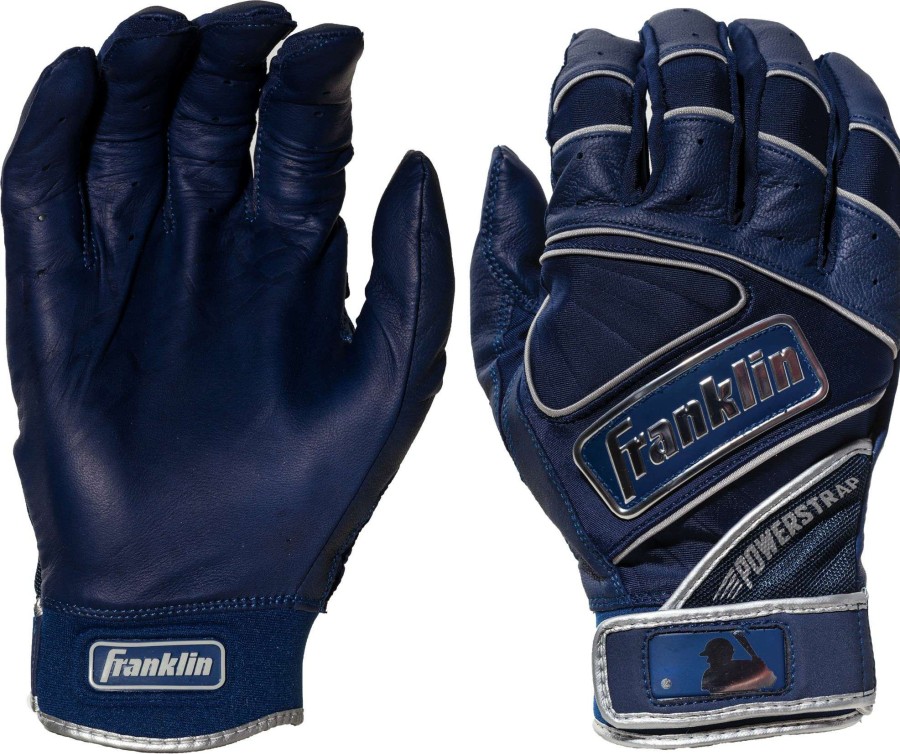 Batting Gloves * | Franklin Adult Powerstrap Chrome Batting Gloves For Men