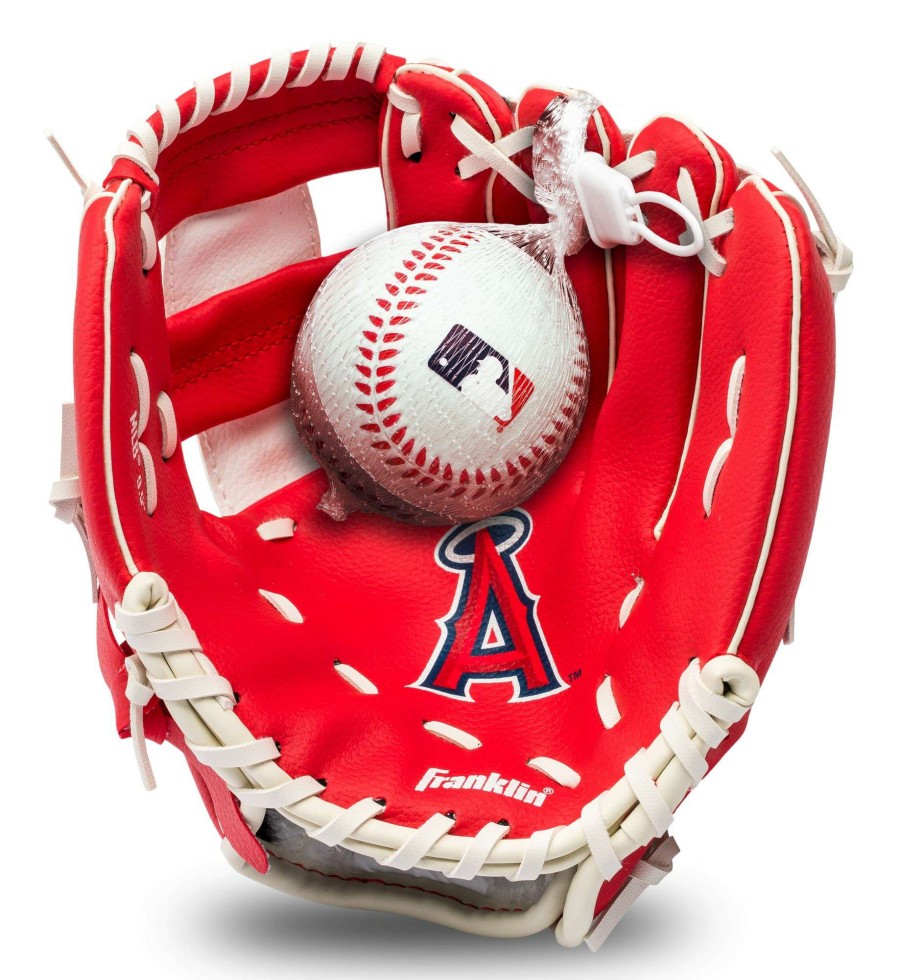 Baseball Gloves * | Franklin Youth Los Angeles Angels Teeball Glove And Ball Set For Unisex