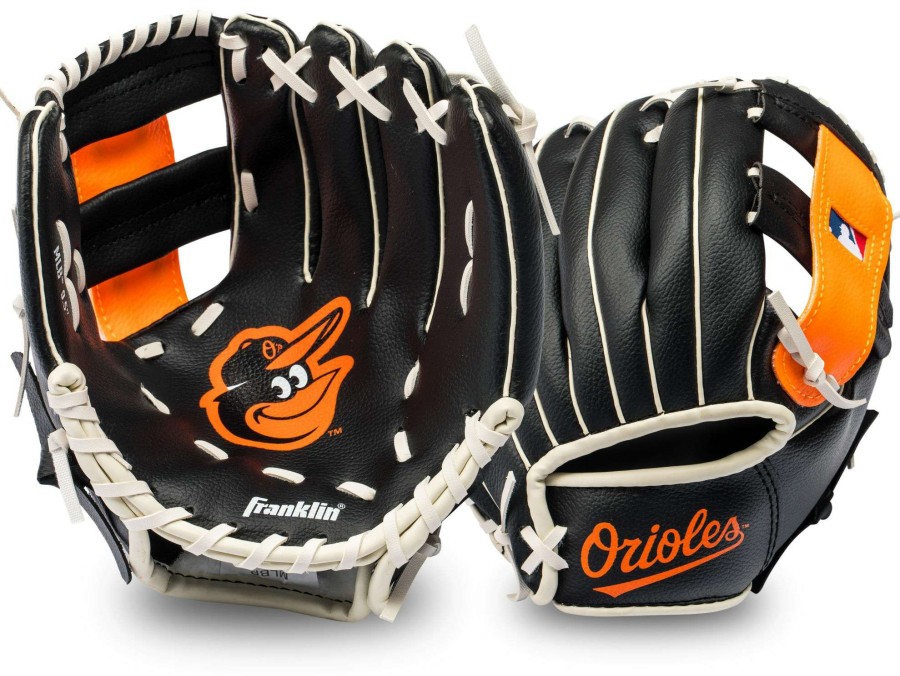 Baseball Gloves * | Franklin Youth Baltimore Orioles Teeball Glove And Ball Set For Unisex