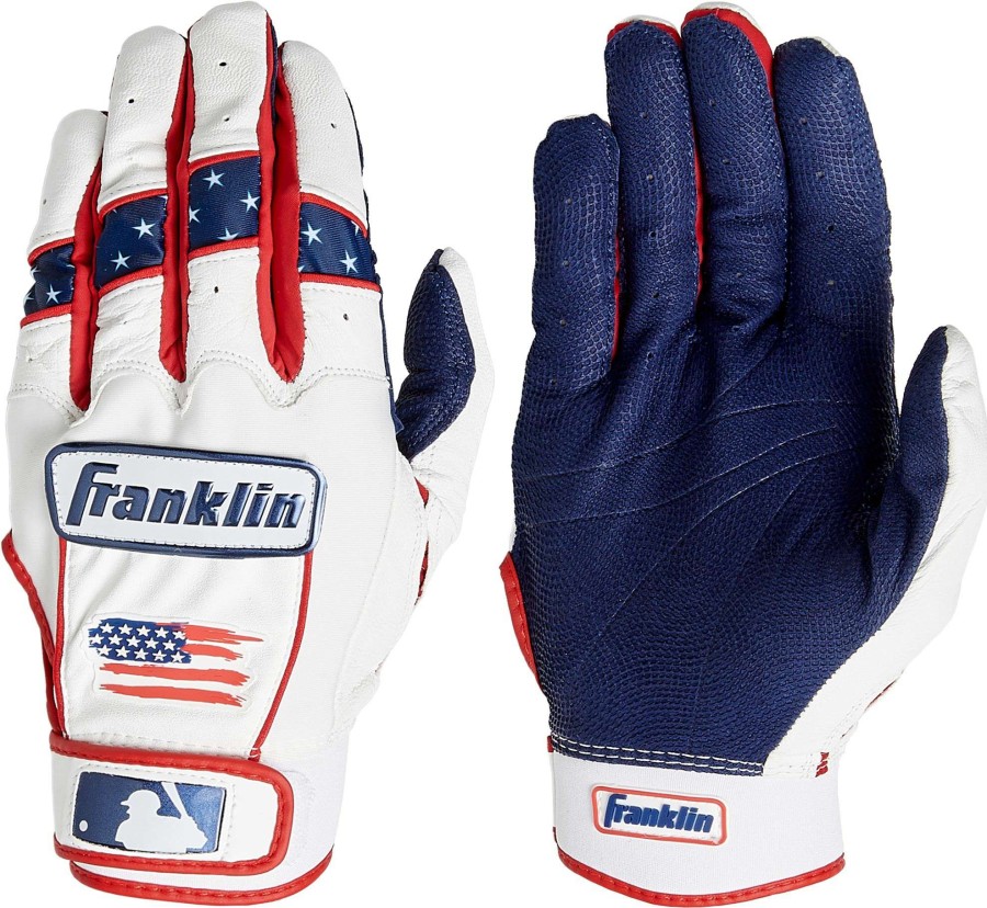 Batting Gloves * | Franklin Adult Cfx Pro Chrome Fourth Of July Batting Gloves For Men Red/White/Blue