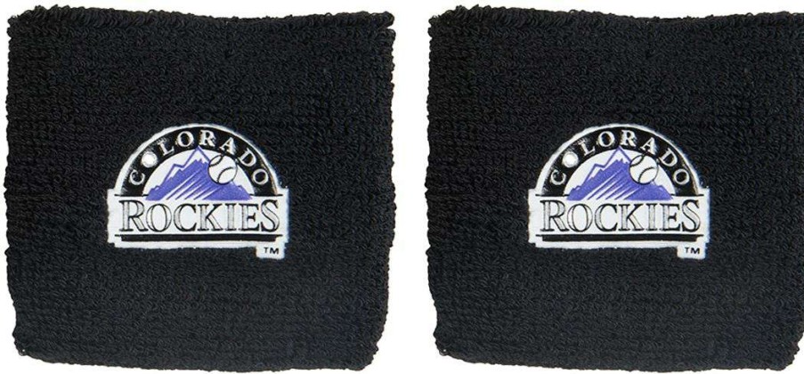 Body Bands * | Franklin Colorado Rockies Black 2.5 Wristbands For Unisex