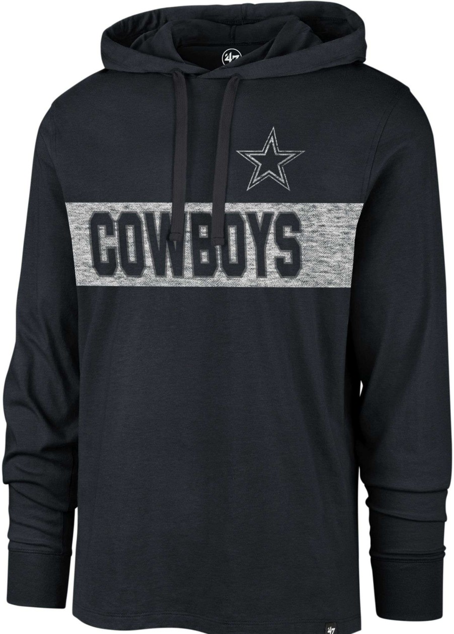 Shirts * | 47 47 Men'S Dallas Cowboys Field Franklin Navy Long Sleeve Hooded T-Shirt