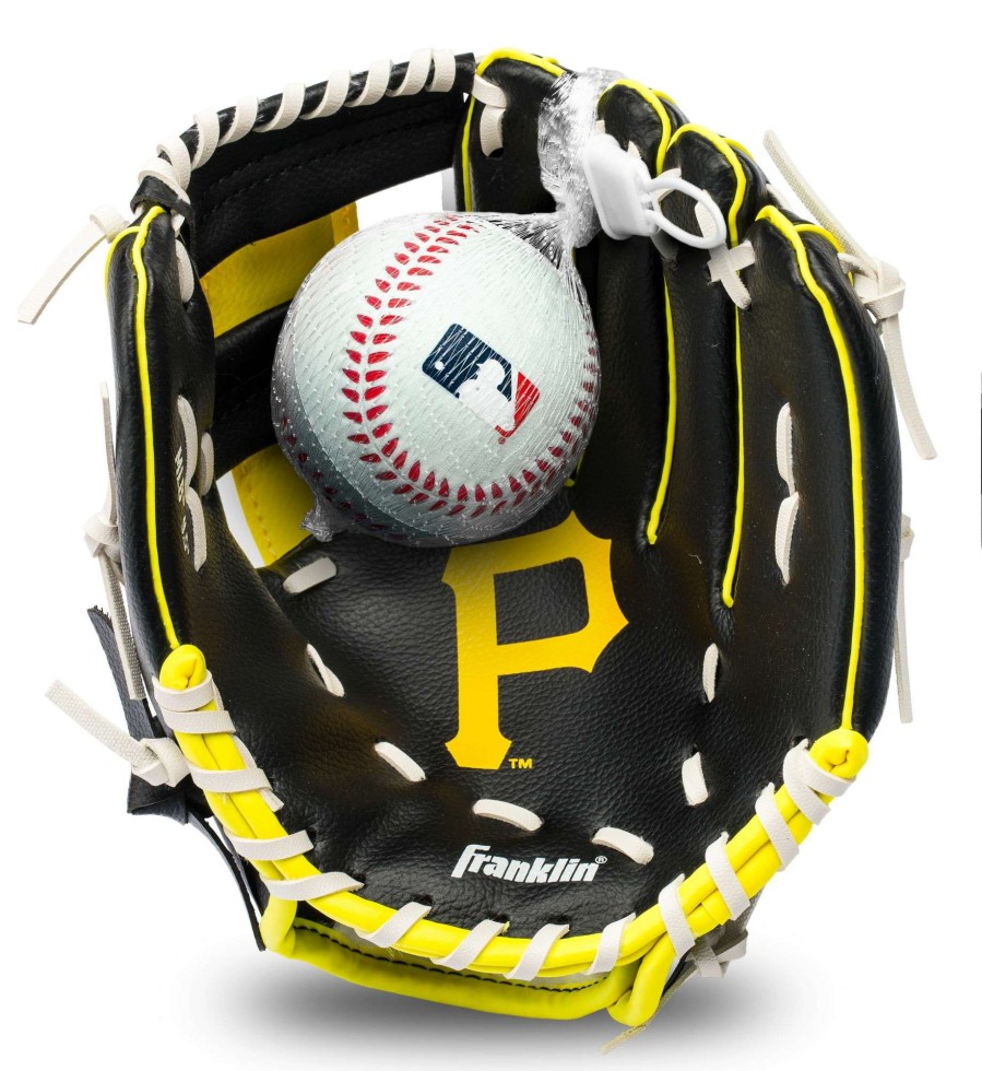 Baseball Gloves * | Franklin Youth Pittsburgh Pirates Teeball Glove And Ball Set For Unisex