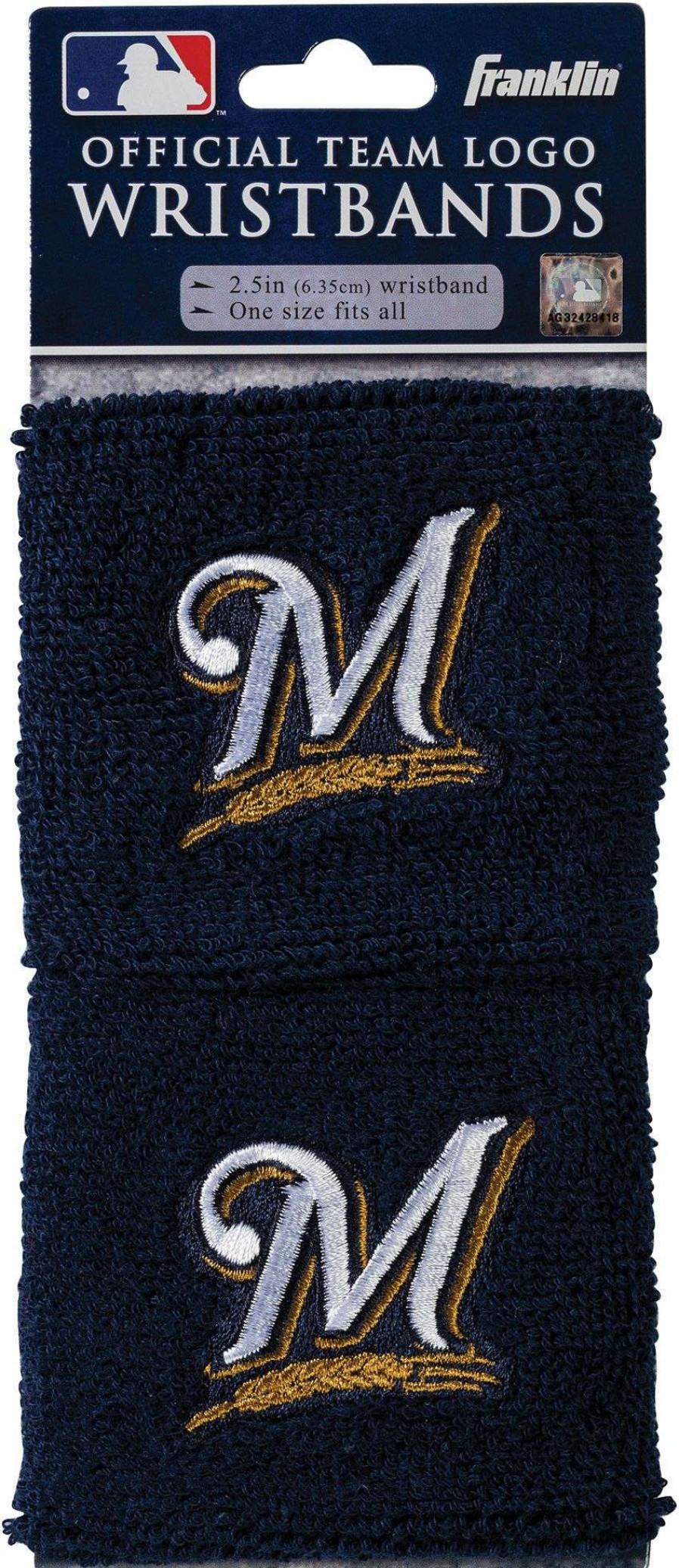 Body Bands * | Franklin Milwaukee Brewers Embroidered Wristbands For Unisex