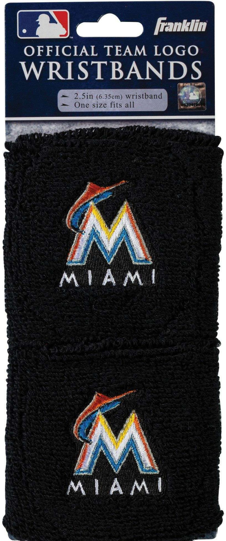 Body Bands * | Franklin Miami Marlins Embroidered Wristbands For Unisex