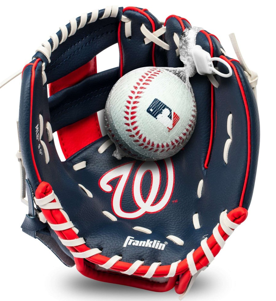 Baseball Gloves * | Franklin Youth Washington Nationals Teeball Glove And Ball Set For Unisex