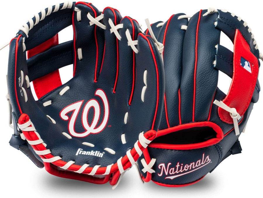 Baseball Gloves * | Franklin Youth Washington Nationals Teeball Glove And Ball Set For Unisex