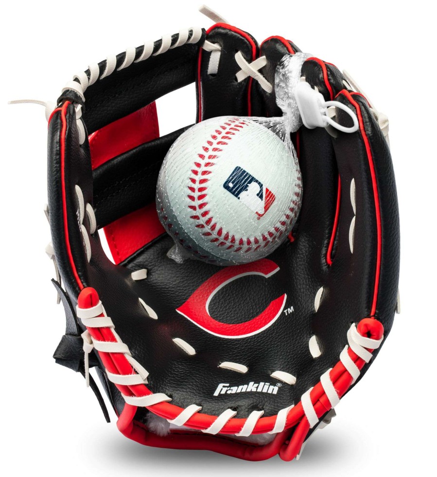 Baseball Gloves * | Franklin Youth Cincinnati Reds Teeball Glove And Ball Set For Unisex