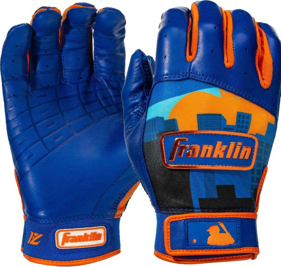 Batting Gloves * | Franklin Adult Pro Classic Lindor Big Apple Batting Gloves For Men Royal Blue