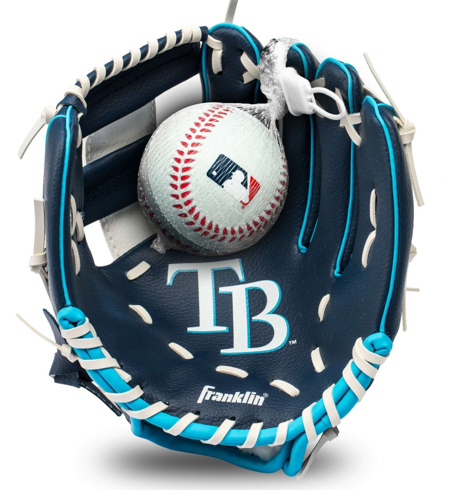 Baseball Gloves * | Franklin Youth Tampa Bay Rays Teeball Glove And Ball Set For Unisex