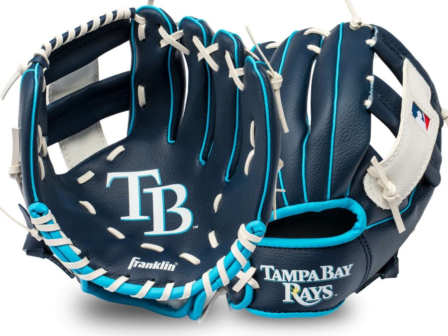 Baseball Gloves * | Franklin Youth Tampa Bay Rays Teeball Glove And Ball Set For Unisex