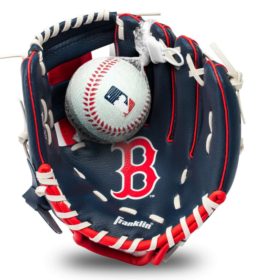 Baseball Gloves * | Franklin Youth Boston Red Sox Teeball Glove And Ball Set For Unisex