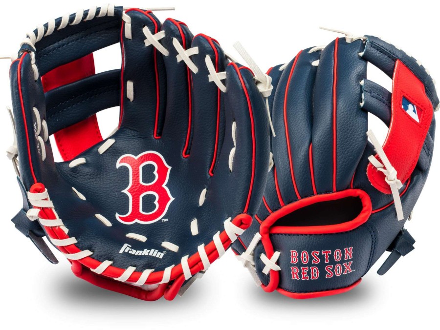 Baseball Gloves * | Franklin Youth Boston Red Sox Teeball Glove And Ball Set For Unisex