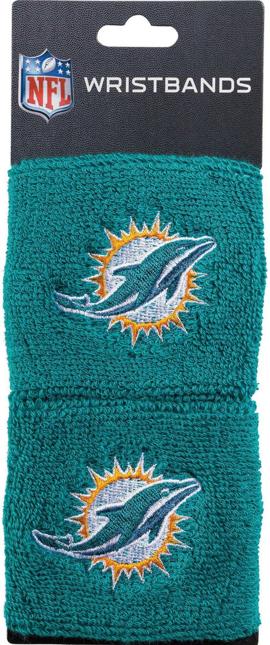 Body Bands * | Franklin Miami Dolphins Embroidered Wristbands For Unisex