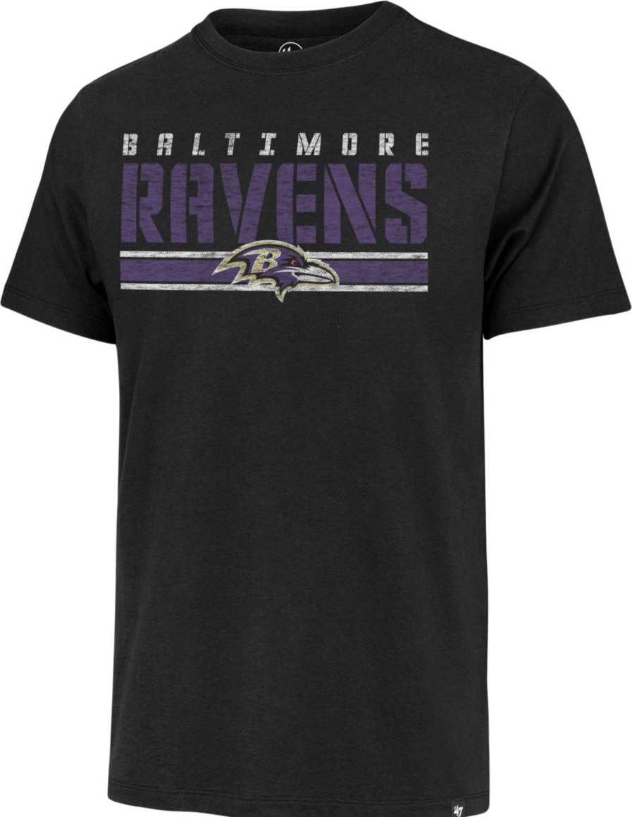 Shirts * | 47 Men'S Baltimore Ravens Black Stripe Franklin T-Shirt