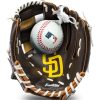 Baseball Gloves * | Franklin Youth San Diego Padres Teeball Glove And Ball Set For Unisex