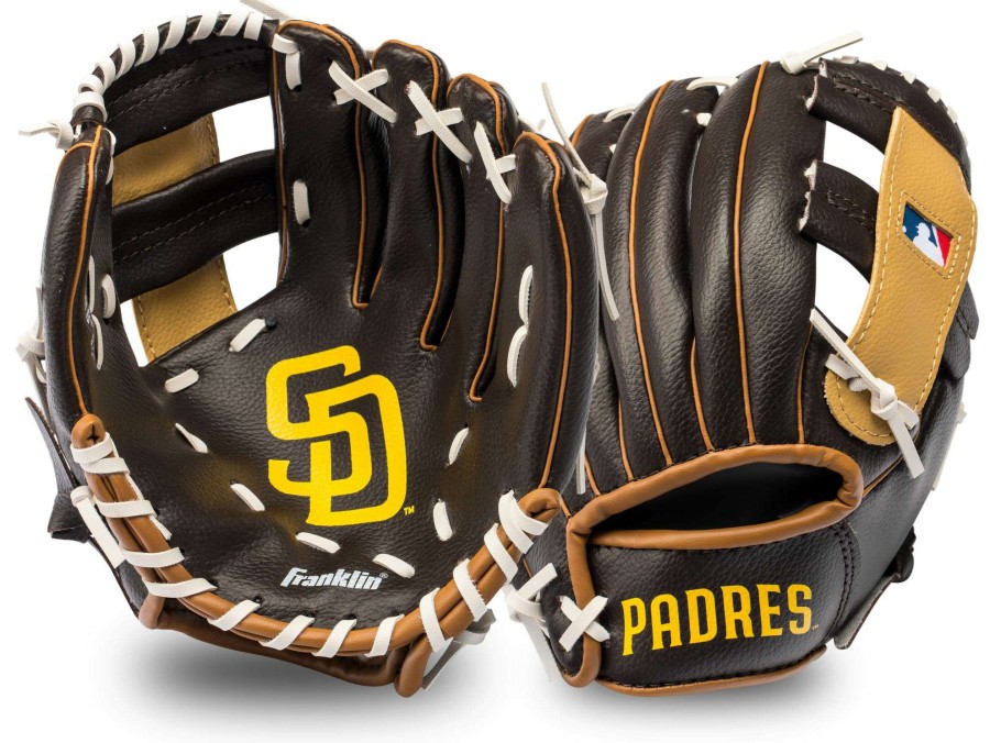 Baseball Gloves * | Franklin Youth San Diego Padres Teeball Glove And Ball Set For Unisex