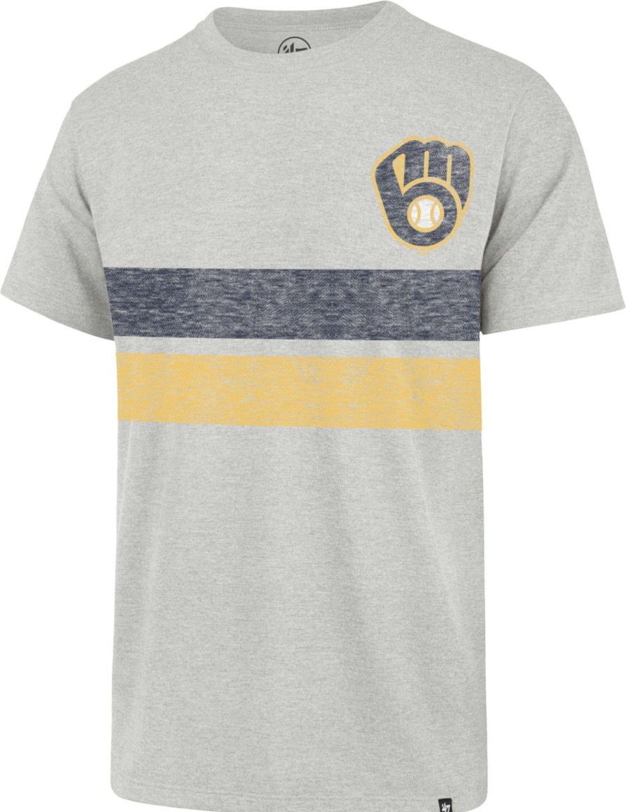 Shirts * | 47 Men'S Milwaukee Brewers Gray Bars Franklin T-Shirt