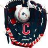 Baseballs * | Franklin Youth Cleveland Guardians Teeball Glove And Ball Set For Unisex