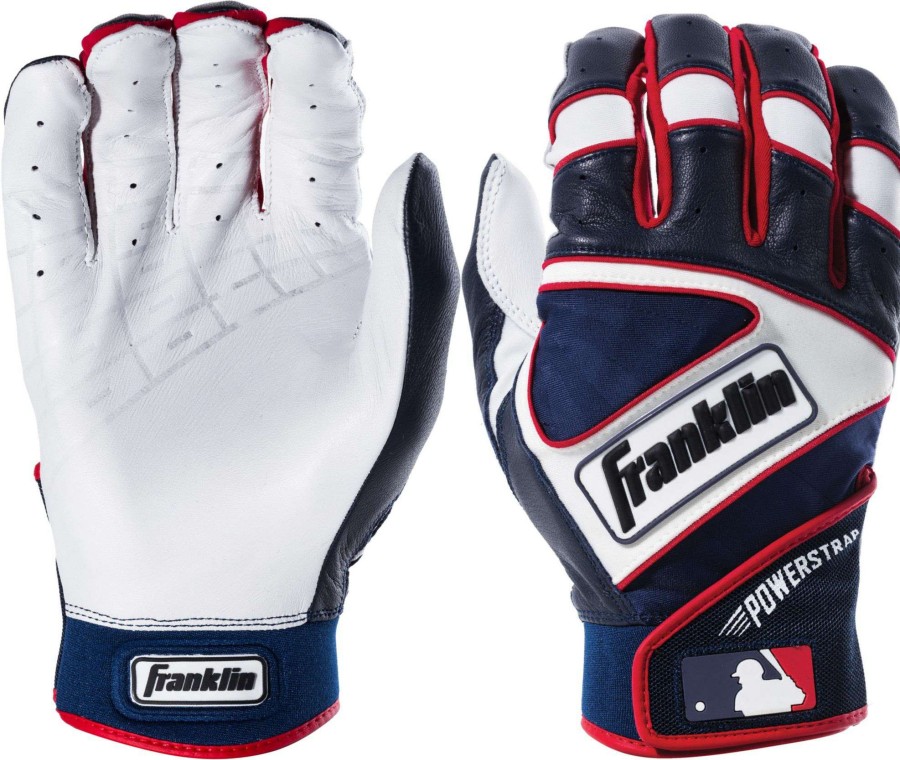 Batting Gloves * | Franklin Youth Powerstrap Batting Gloves For Boys' Red/White/Blue