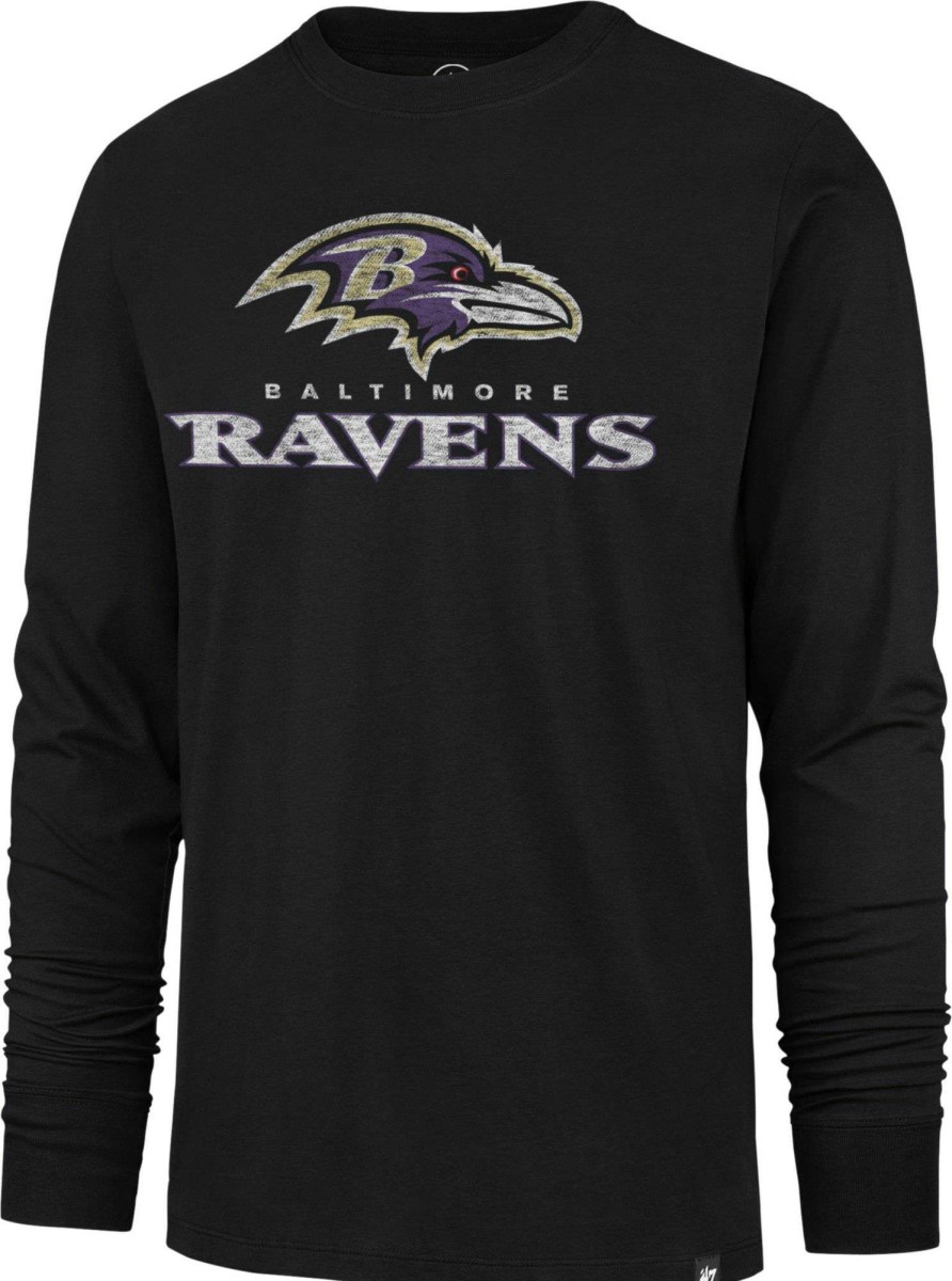 Shirts * | 47 Men'S Baltimore Ravens Replay Franklin Black Long Sleeve T-Shirt