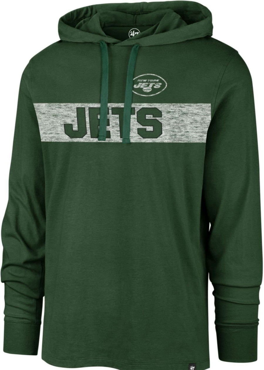 Shirts * | 47 Men'S New York Jets Field Franklin Green Long Sleeve Hooded T-Shirt