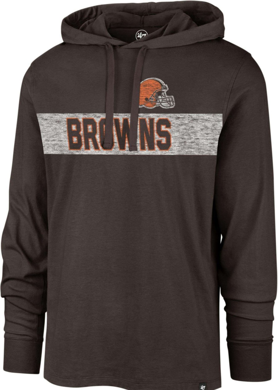 Shirts * | 47 Men'S Cleveland Browns Field Franklin Brown Long Sleeve Hooded T-Shirt