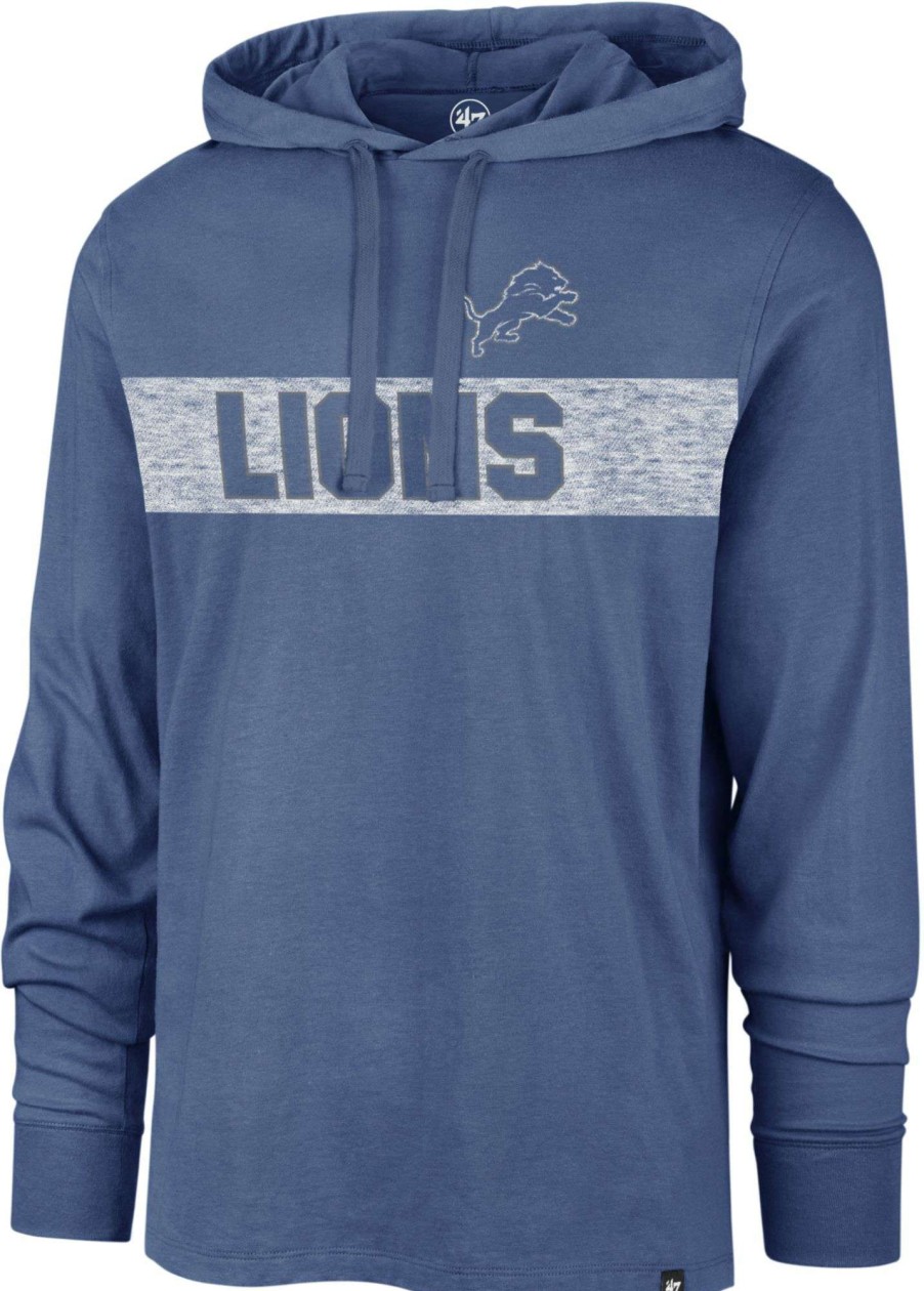 Shirts * | 47 Men'S Detroit Lions Field Franklin Blue Long Sleeve Hooded T-Shirt