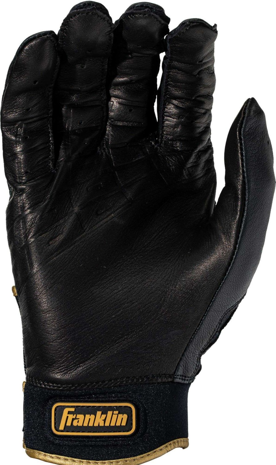 Batting Gloves * | Franklin Adult Powerstrap Batting Gloves For Men Black/Gold