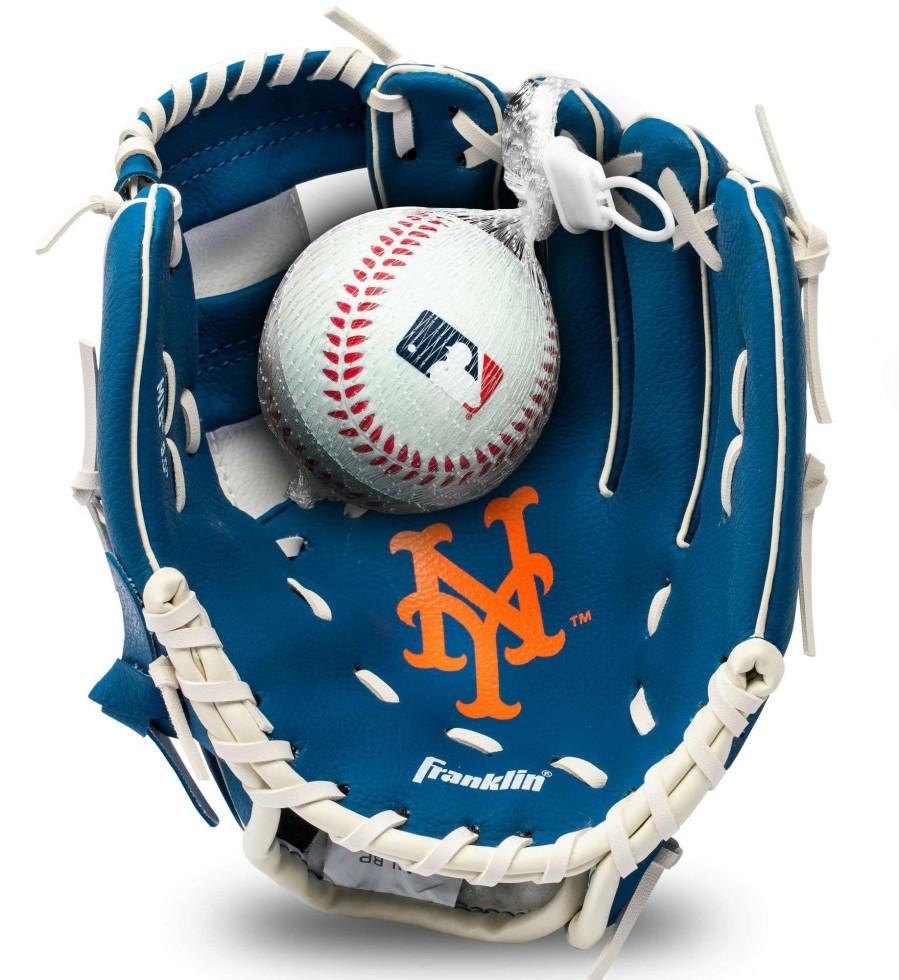 Baseball Gloves * | Franklin Youth New York Mets Teeball Glove And Ball Set For Unisex