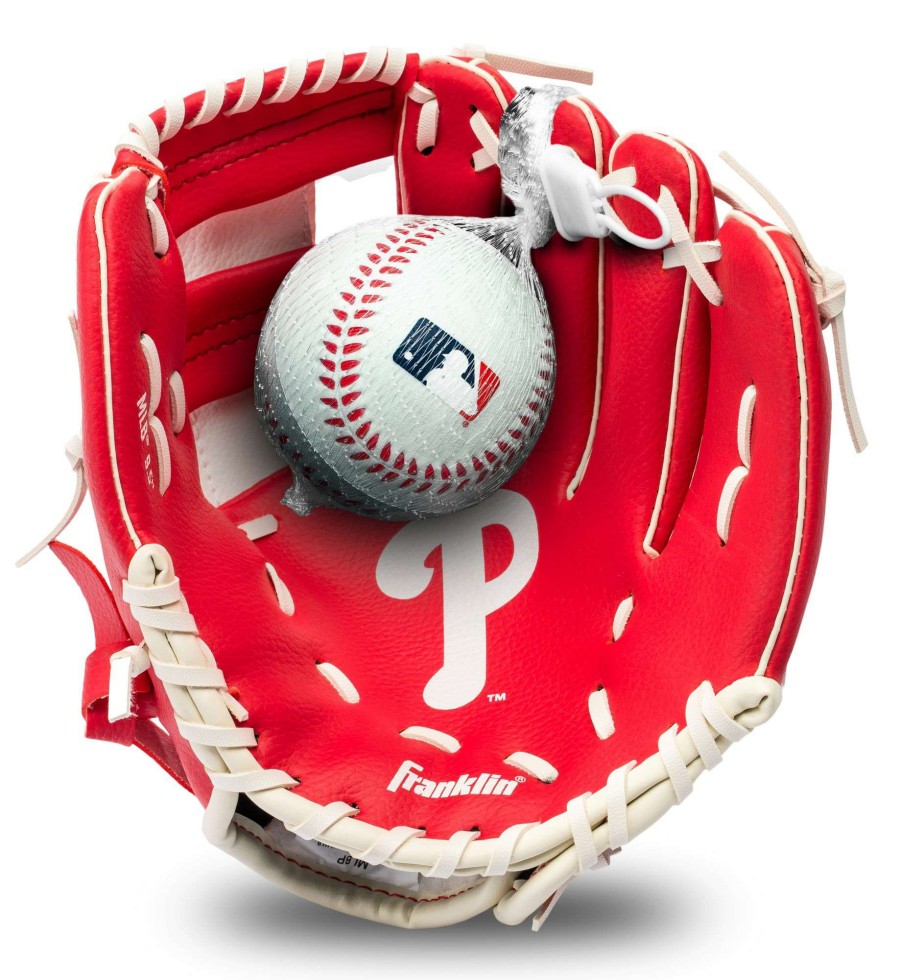 Baseball Gloves * | Franklin Youth Philadelphia Phillies Teeball Glove And Ball Set For Unisex