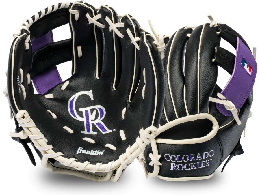 Baseball Gloves * | Franklin Youth Colorado Rockies Teeball Glove And Ball Set For Unisex