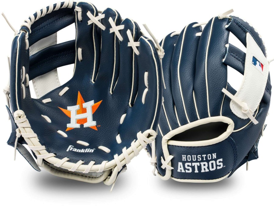 Baseball Gloves * | Franklin Youth Houston Astros Teeball Glove And Ball Set For Unisex